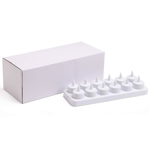 Laddningsbara Ljus, Flammlösa Ljus, Teeljus, 12-pack, Dekoration för Fest, Bröllop, Bar, Familj, Middag