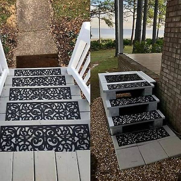 4-pack Halkskyddande Gummisträppmattor - Rullande Dörrmattor för Utomhus, Inomhus, Entré, Trappor - 29\" x 9.5\"