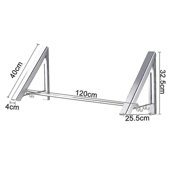 2/3 Stang Udtrækkelig Tøjstativ - Lys 80cm