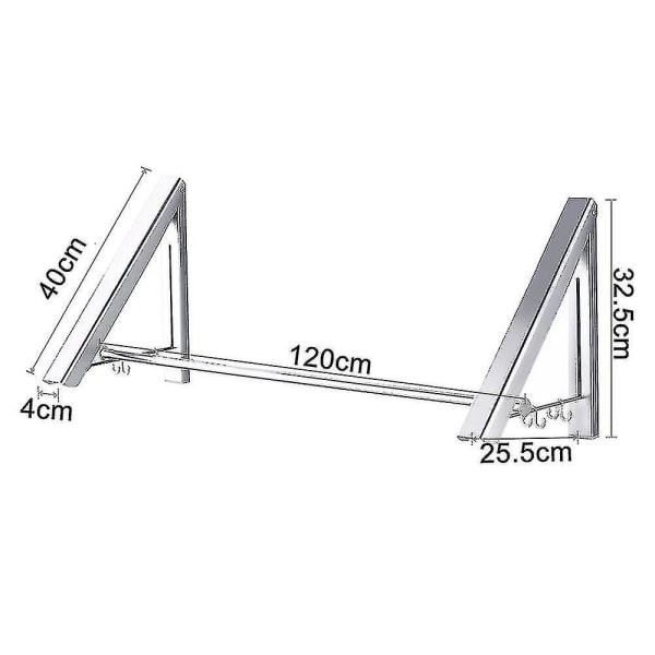 2/3 Stang Uttrekkbar Klesstativ - Sterkt Lys 80cm