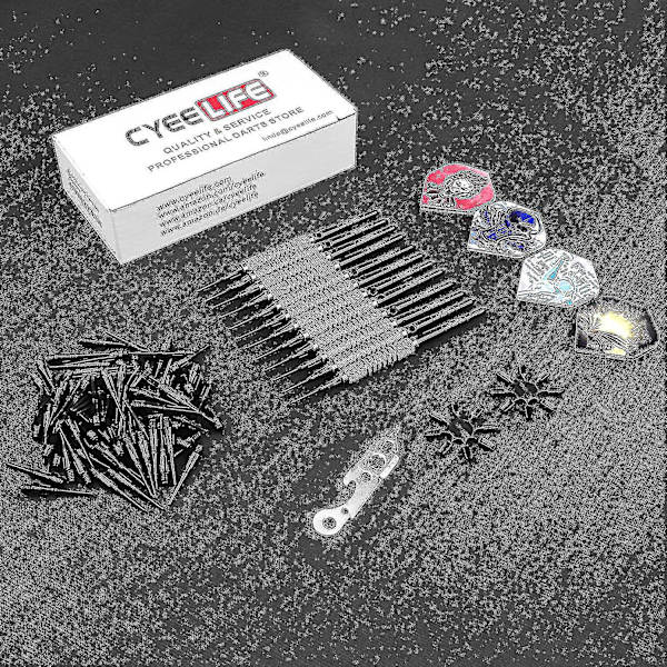 12g Mjuka Spetsar Dartpilar 12-pack med 4 Färger Tjocka Aluminium Skaft + 100 Spetsar + Verktyg + 16 Fjädrar + 16 Skydd, Lättvikts Plast Dartpil Set