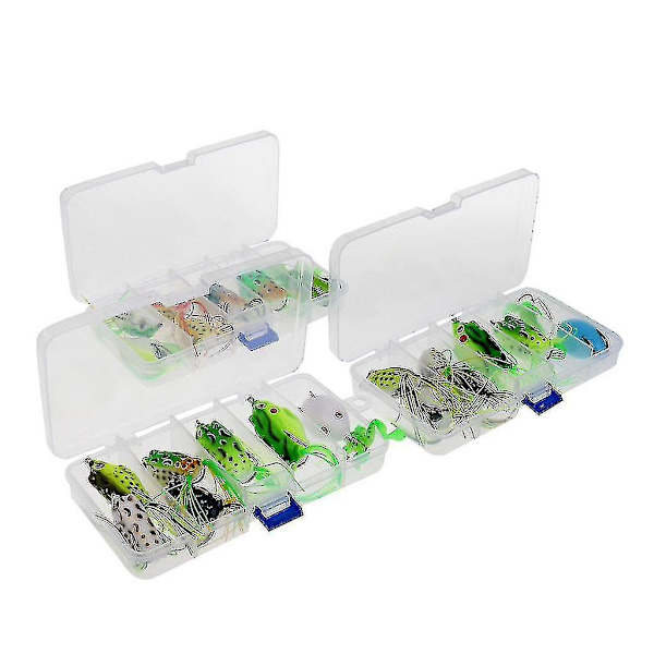 8 stykker hule froskefiske-agn Myke overflate-agn med takkekassen for Bass Snakehead Saltvann Ferskvannsfiske
