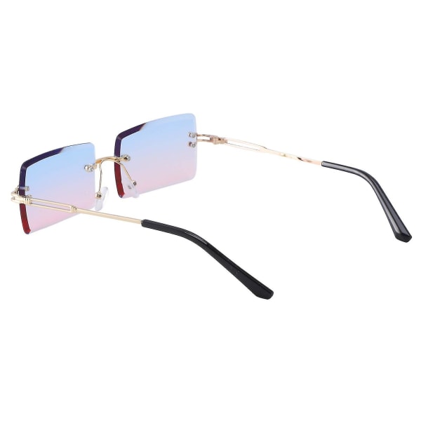 3 par firkantede kantløse solbriller Fashion rammeløse briller Vintage rektangel gennemsigtige briller