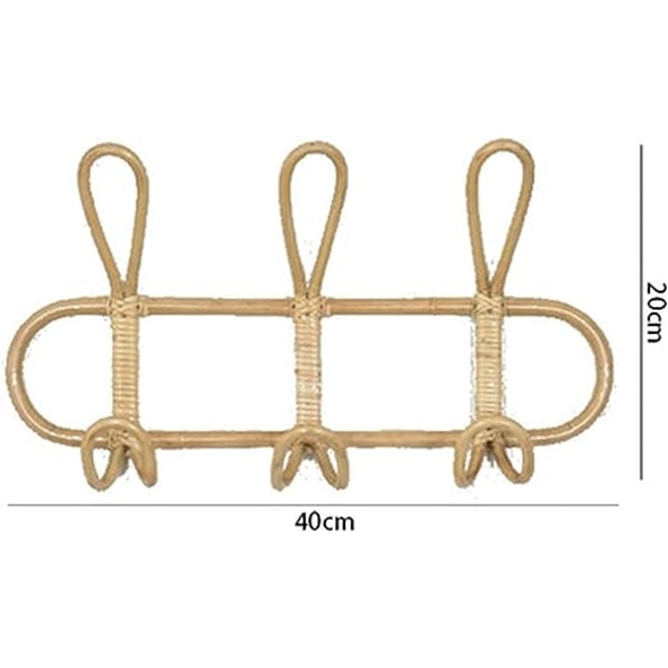 Rattan Knager Vægkroge Børnetøj Organizer Rack Tøj Hat Hængende Krog Rattan Hanger Børneværelse Dekoration Hanger