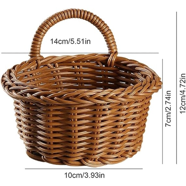 2 stk vevde hengende kurver, naturflettet håndlaget oppbevaringskurv, håndlaget veggdekorasjon blomsterpotteholder for bryllupsfest hjem hagevegg