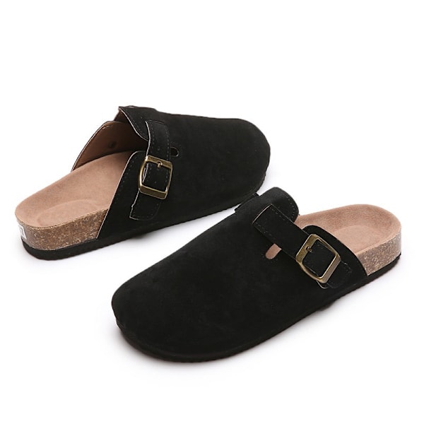 Herr Dam Mocka Tofflor Träskor Kork Innersula Par Sandaler Utomhus Strand Hem Skor black 41