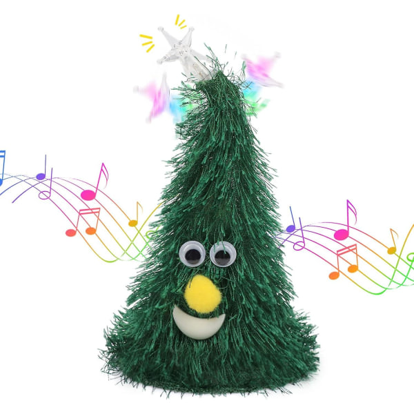 Singing Dancing Christmas Tree Twinkling Star Rockin Electric Interactive Animated Toy Plush Buddy Gift For Toddlers, 7''