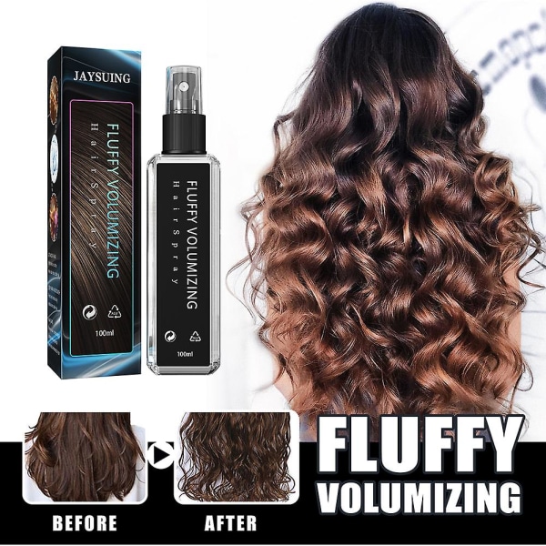 100 ml Fluffy Volumizing -hiussuihke, Ylimääräinen tilavuus -taikasuihke, Pitkäkestoinen kirkkaus, Välitön tilavuus ilman rasvaisuutta ja tahmeutta, Sopii kaikille hiustyypeille