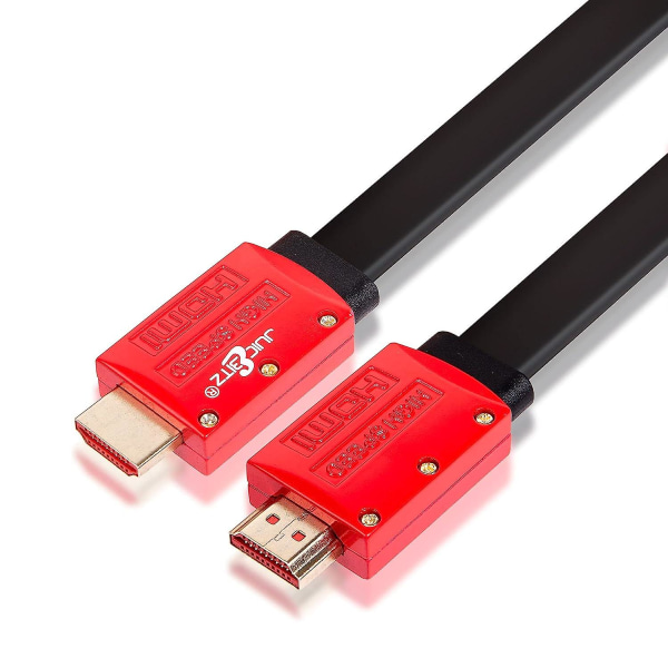 Fladt HDMI-kabel [8m ledning] Lige tv-stik Ultra højhastigheds 18gbps V2.0 Understøtter 4k Hdr 60fps, Uhd 2160p/1080p, Sky Q +hd,