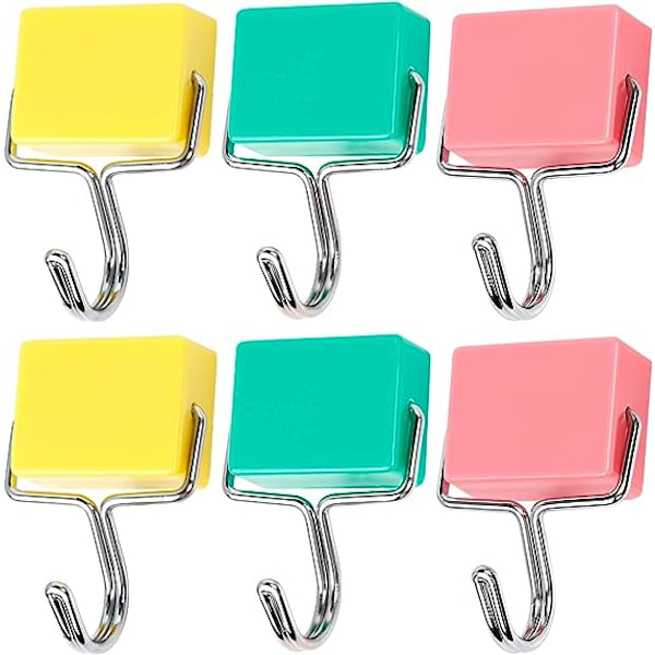 Monikäyttöiset magneettiset koukut, supervahvat magneettiset koukut, värikkäät kaappimagnetit, tehokkaat magneettiset koukut jääkaapille, kaapille, kotiin ja toimistoon,