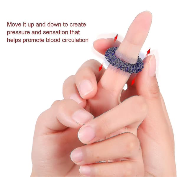 12 stk. akupressurring med pigge sensoriske fingerringe massageringe