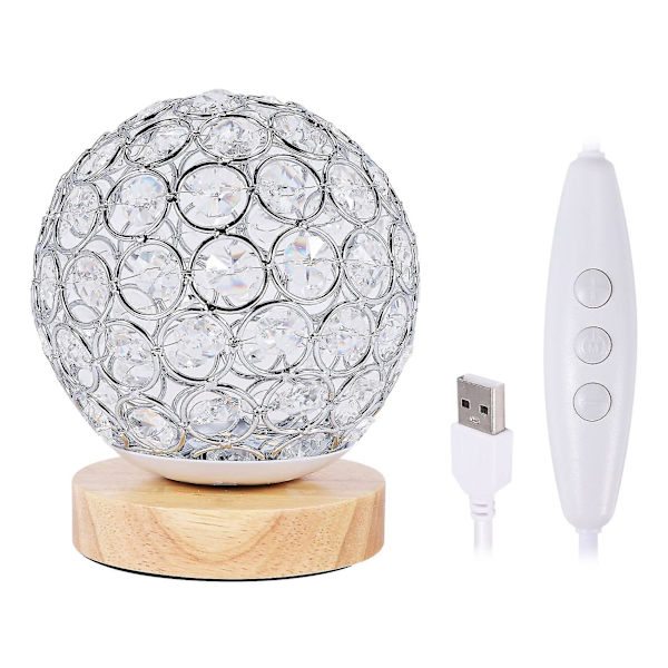 Usb bordslampa silverkula med sängbordslampa dimbar lig