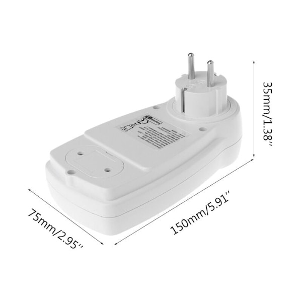 Wattmeter 230 V/16 A - Strømmåler - Strømkostnadsstyringskontakt - Energimålerkontakt med stor LCD-skærm