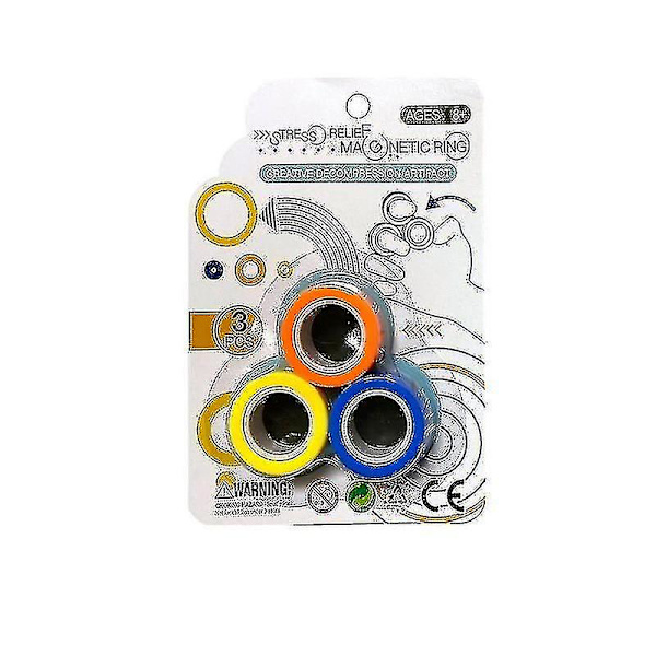 3-pack magiska magnetiska ringar klassiska trickspel dekompressionsstressavlastning Ns2