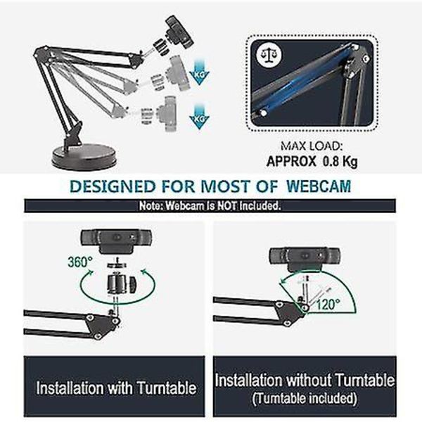 Webcam Stativ 22 Tommer Suspension Boom Saksarm Stativ Med Base