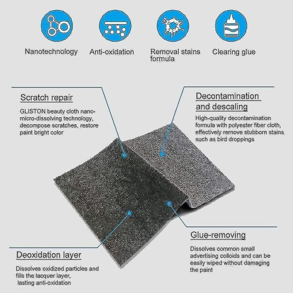 Nano Sparkle Klud (grå 4 stk), 2022 Nano Sparkle Klud til bilridser, Nano Magic Klud Reparerer nemt malingsridserwanan)
