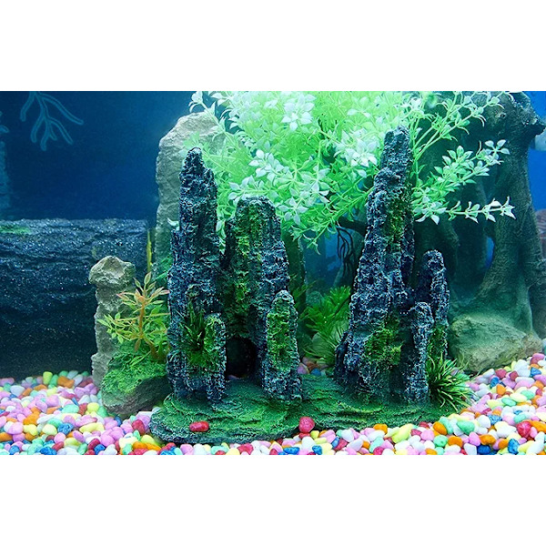 Akvarie Bjerg Udsigt Sten Ornament Træ Klippe Hule Landskab, Stor Akvarie Ornament Sten Kunstig Fisk Tank Dekoration