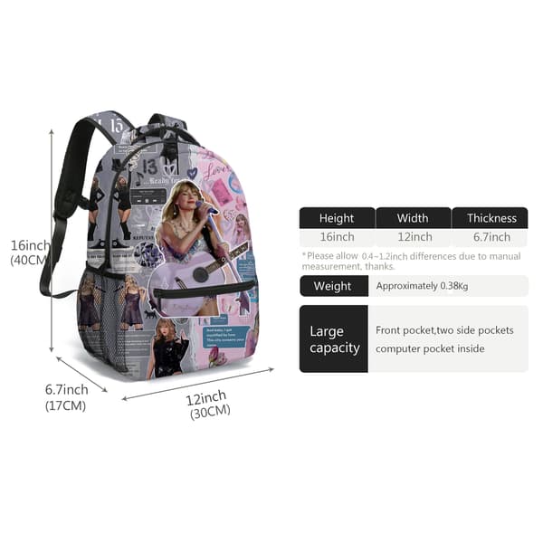 Taylor Swift Peripheral Student School Bag Backpack Present Flicka Nr.5 No.1