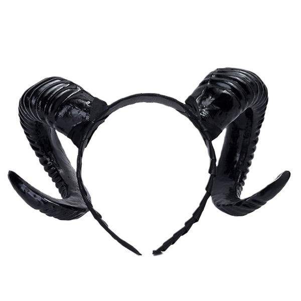 Big Horn Pannband Black Devil Horn Hair Hoop Halloween Party Ox Horn Håraccessoarer