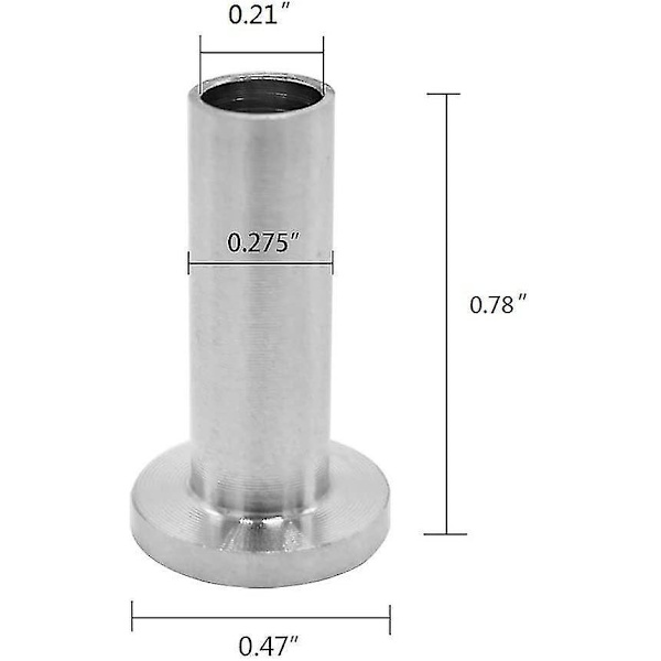 Beskyttende hylsesett i rustfritt stål for kabelrekkverk i tre, DIY Balustrade 20 stk 1/8 tommer