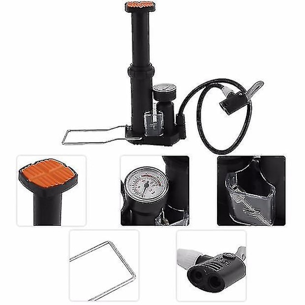 Fotpump för cykel - Mini, bärbar, mångsidig, för utomhuscykling, reparation av däck