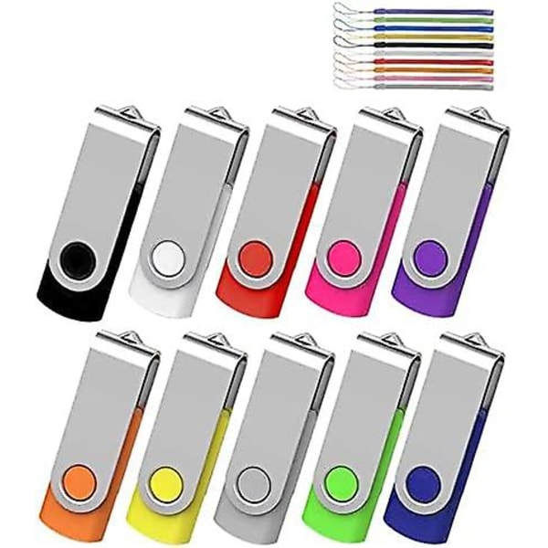 1 Gt:n USB-muistitikku, 10 kappaleen pakkaus, ensiluokkainen USB2.0 Classic Swivel USB 1 Gt:n muistitikku, kynämuisti, muistitikku, irtolevy