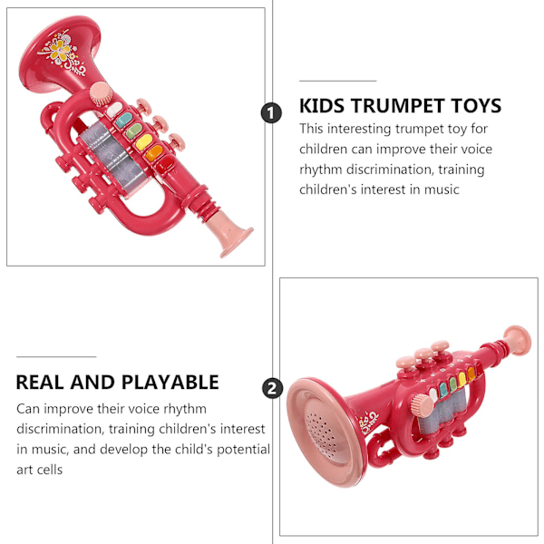 1 sæt børnetrompetlegetøj til børn musikoplysning blæseinstrumentlegetøj