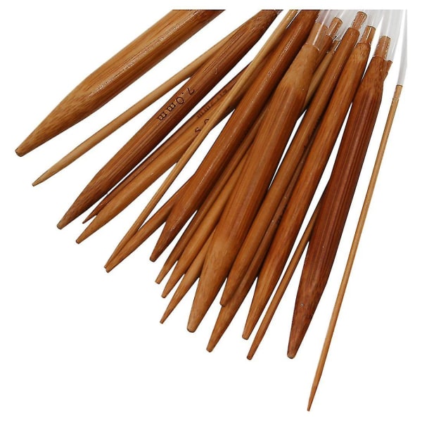 18 Ps 16" (40 cm) cirkulært bambusstrikkesæt (2,0 mm - 10,0 mm)