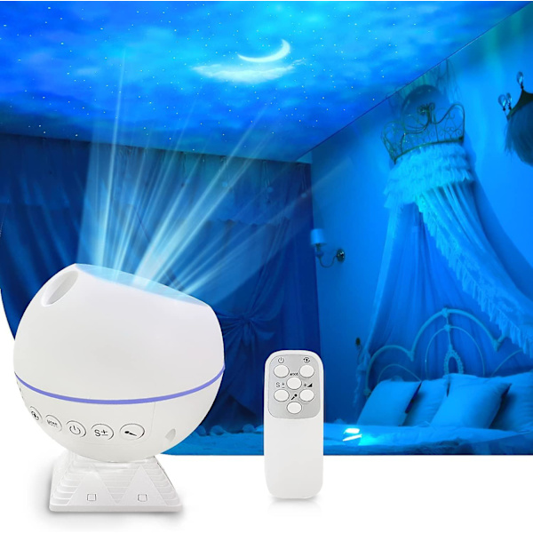 Galaxy Stjernehimmel Projektor, Projektion Stjerne Natlys, Led Loft Projektion Natlys Nebula Stjernehimmel Sky Cloud Moon Med Fjernbetjening, 10 Farverige