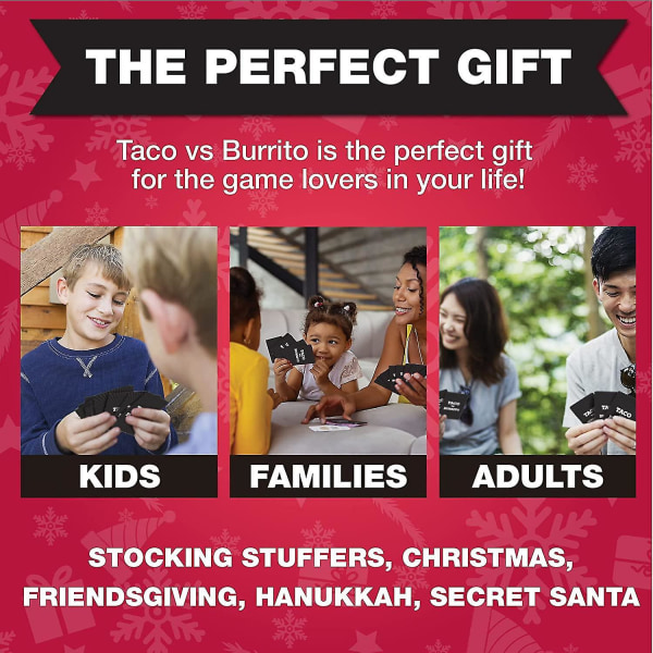 Taco vs Burrito - det vilt populære overraskende strategiske kortspillet laget av en 7-åring til fest