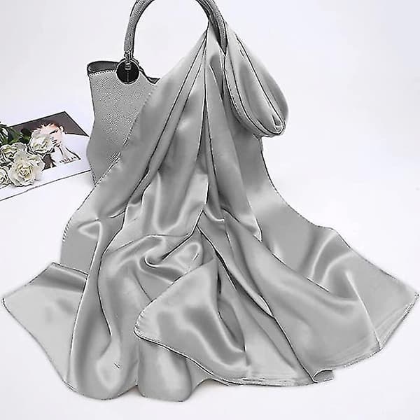 Kvinders Satin Chiffon Festlige Halstørklæder Sølv