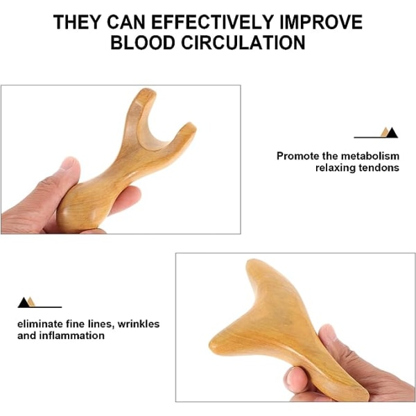 2 st Skrapskrapor Trigeminal för Tabletter Gua Sha Ansikte Kropp Hals Arm Skönhet Frigörande Platta Lyft Unika Instrument Verktyg Spa Naturligt Handgjorda