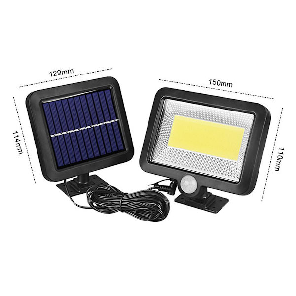 Split Solar Induction Vägglampa, Ljus Ip65 Vattentät