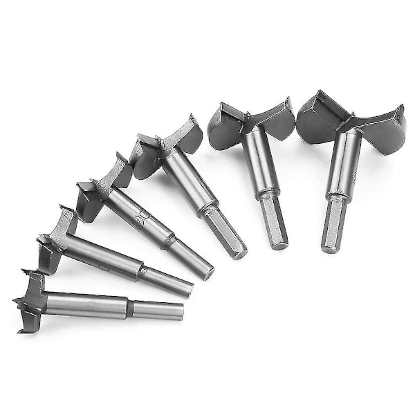 6 st 30-60 mm Forstner borr set, borr av höghållfast stål, träbearbetningsborr, trägsåg