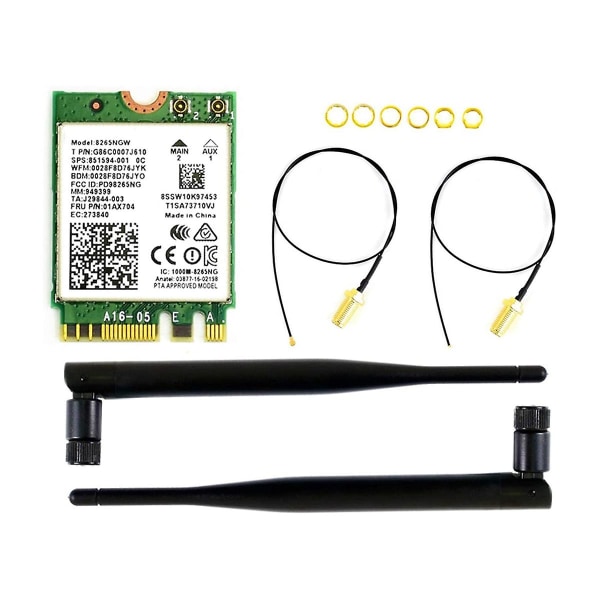AC8265 Trådløst NIC-modul for Jetson Nano (B01) Integrert Intel 2,4G / 5G Hz Dobbelbånds WiFi Bluetooth