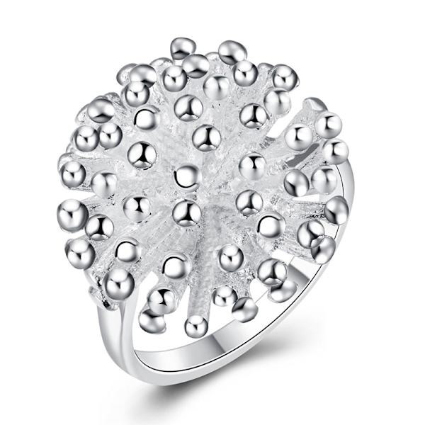 925 Sterling Silver Ring Korall Rund Berlock 6-10 Mode Smycken 6