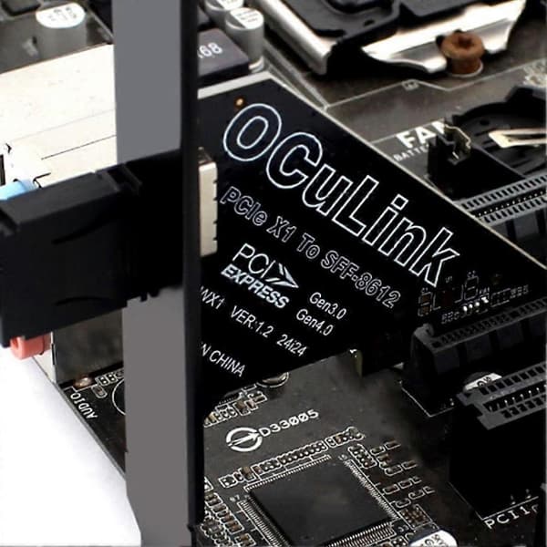 PCIe 4.0 X1 til Oculink SFF8611/8612 utvidelseskort til SFF-8639 U.2 SSD for eksternt grafikkort for Win/Linux Black