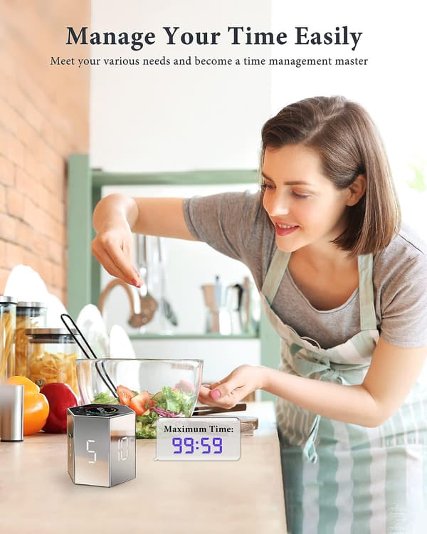Timer, Cube Timer til børn, Pomodoro Timer til kontoret, visuel nedtællingstimer (2022 ny version)