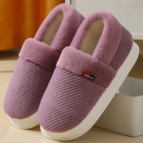 Varma tjocka utomhus bomullspadderade tofflor K 42-43