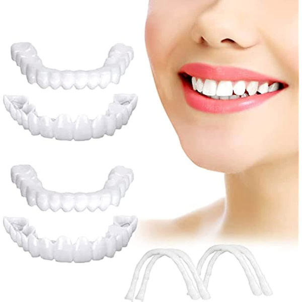 2 par falske tenner Gebiss tenner for kvinner og menn Dental finér for midlertidig tannrestaurering