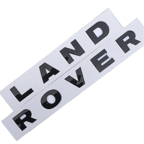 Gloss Black Land Rover Front og Bak Grill Bonnet Badge Emblem Lettering
