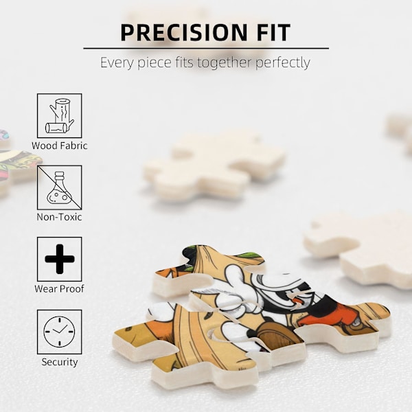 Cuphead Trespinner 300 PCS i plastboks, DIY puslespill for voksne barn-MIHV472