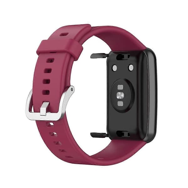 Blød silikone urrem til Huawei Watch Fit - Vinrød Wine Red