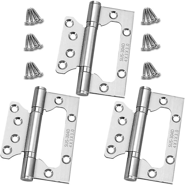 3 stk. Heavy Duty Dørhængsler 100mm*36mm Rustfrit Stål Hængsler