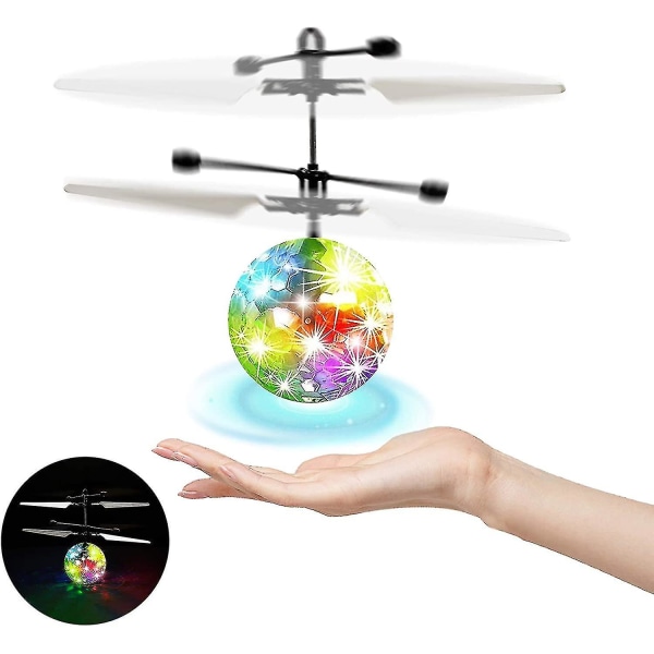 Flying Ball Barneleker Flyvende Leker For Barn Håndkontroll LED Disco lys Rc Flying Drone Leker Innendørs Utendørs Oppladbar