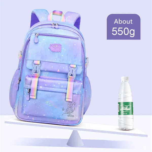 Skolesekker for jenter lilla vanntette ryggsekker i koreansk stil Small Rose