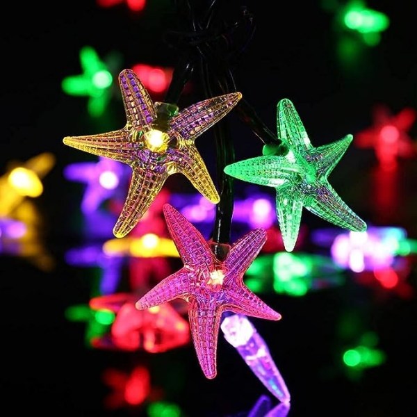 Solar Starfish String Lights, Vandtæt 23FT 50LED Starfish Solar Powered Fairy String Lights 8 Mode til Udendørs Indendørs Have Hjem Bryllupsfest Chr