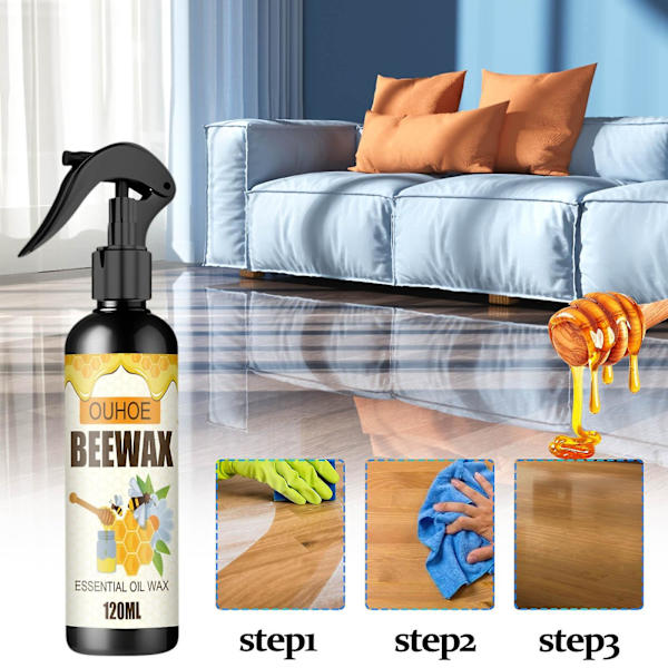 Black Friday 2023 120ml  2023 Ny Naturlig Mikromolekylær Bivoks Spray (1stk+1 Bomuld+1 Svampe)