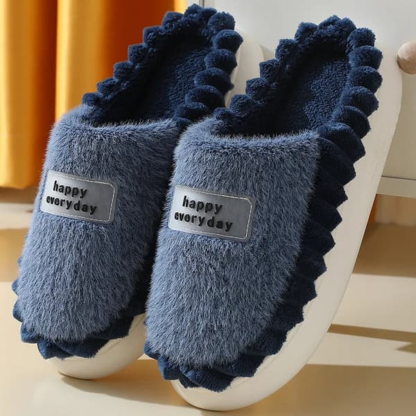 Varma tjocka utomhus bomullspadderade tofflor J 44-45