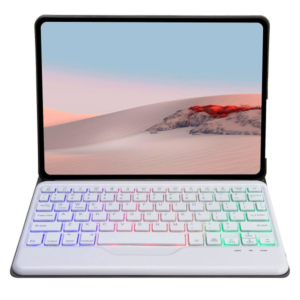 For Microsoft Surface Go/Go 2/Go 3 Tre farger bakgrunnsbelyst Bluetooth 5.0-tastatur + tretekstur PU-skinn